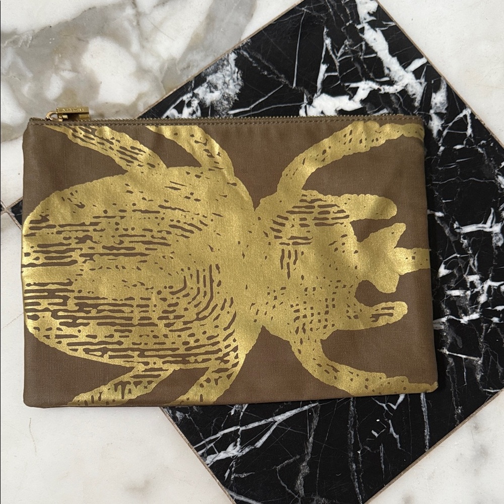 India Hicks Gold and Brown Clutch